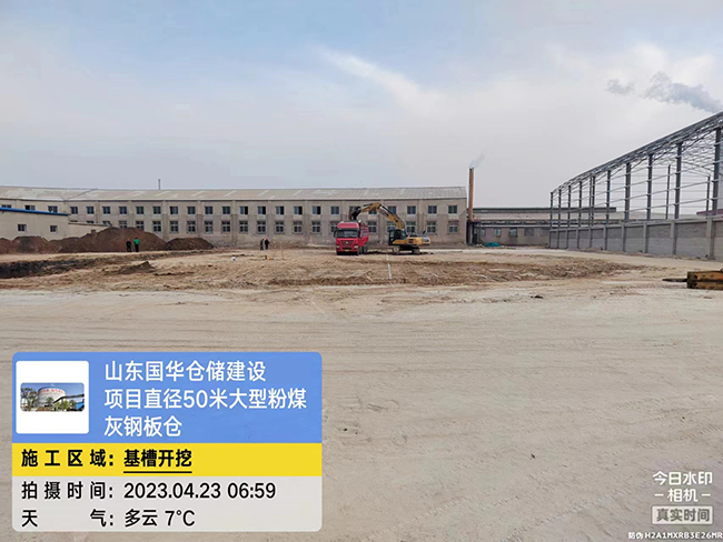 深圳大型粉煤灰钢板仓直径50米项目进场